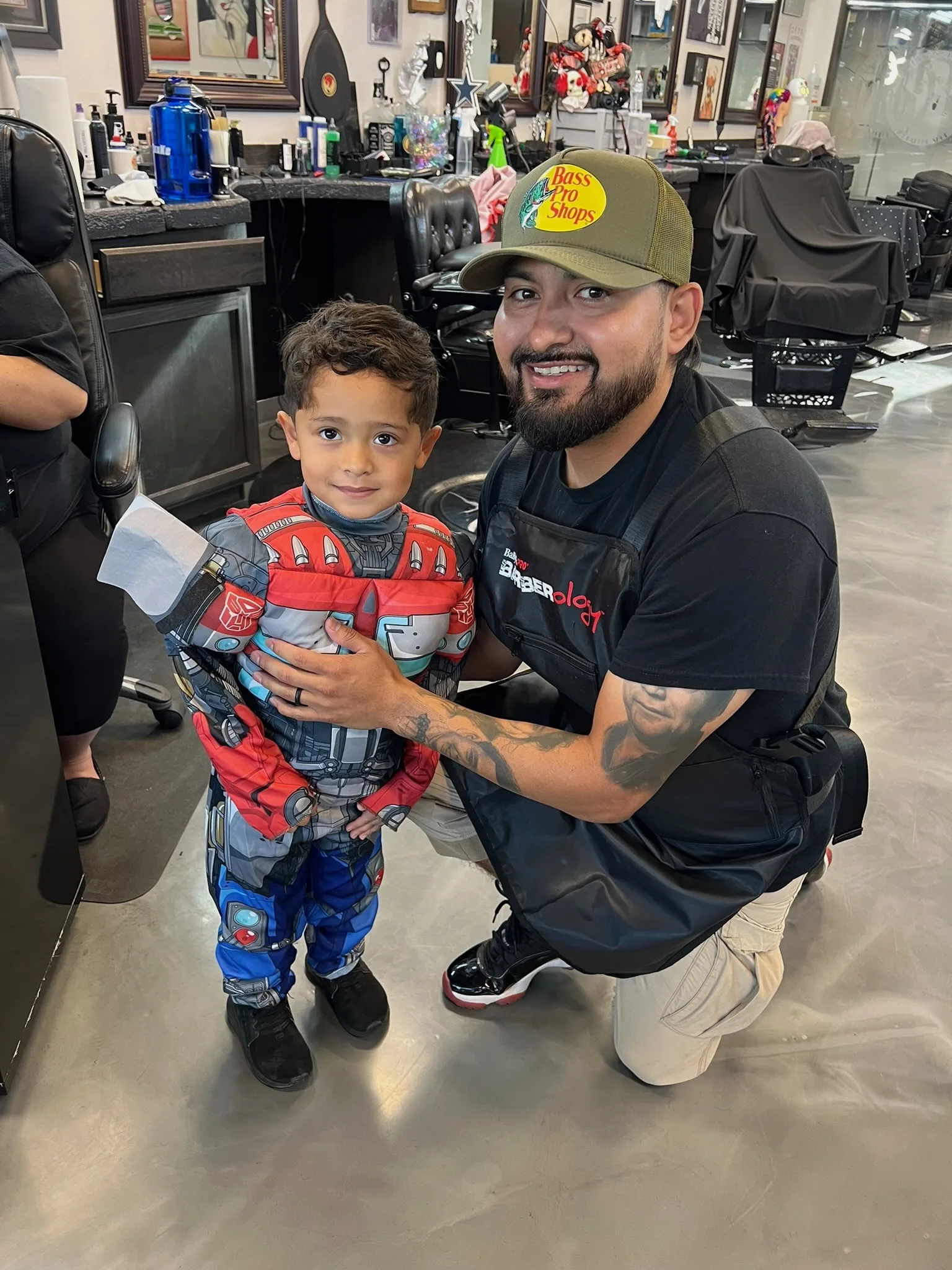 Barbershop kids getting their first haircut